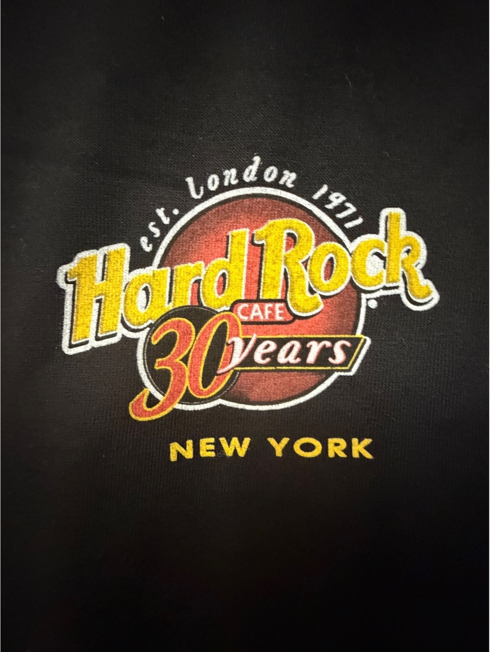 Hard Rock Cafe New York 30th Anniversary Black T-Shirt Large Heavy Tee